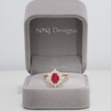 14K yellow gold burma ruby ring