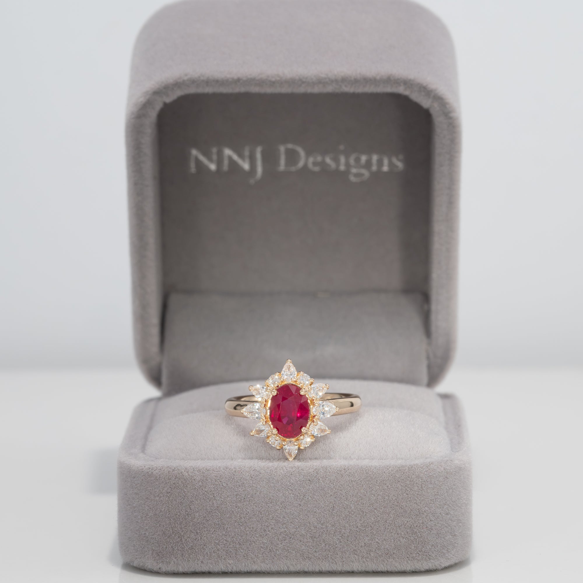 14K yellow gold burma ruby ring