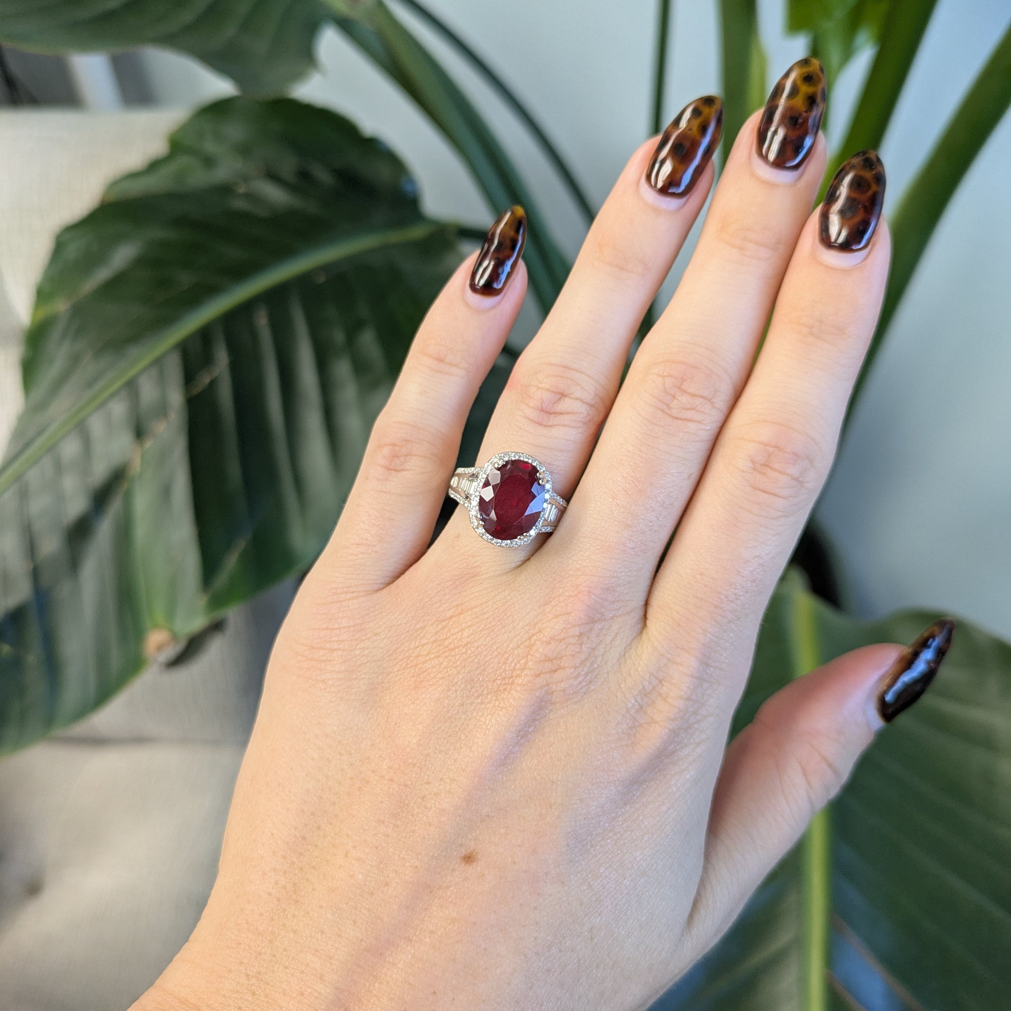 14K White Gold Tibetan Sunstone Ring