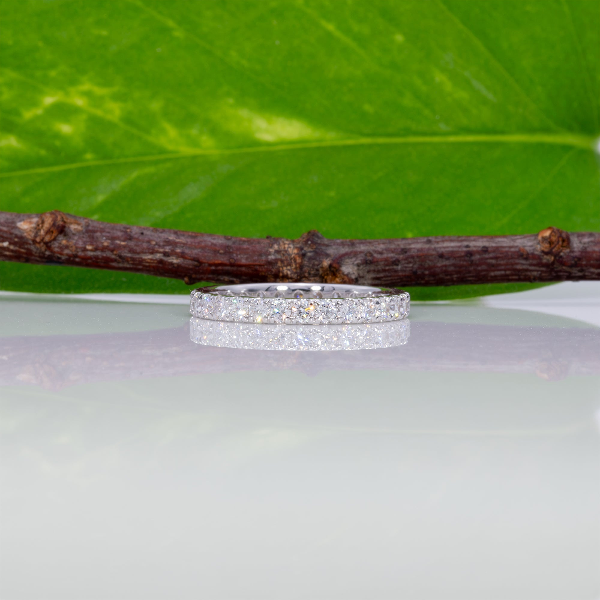 14K white gold lab grown diamond eternity band