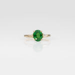 18K yellow gold tsavorite garnet ring