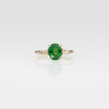 18K yellow gold tsavorite garnet ring