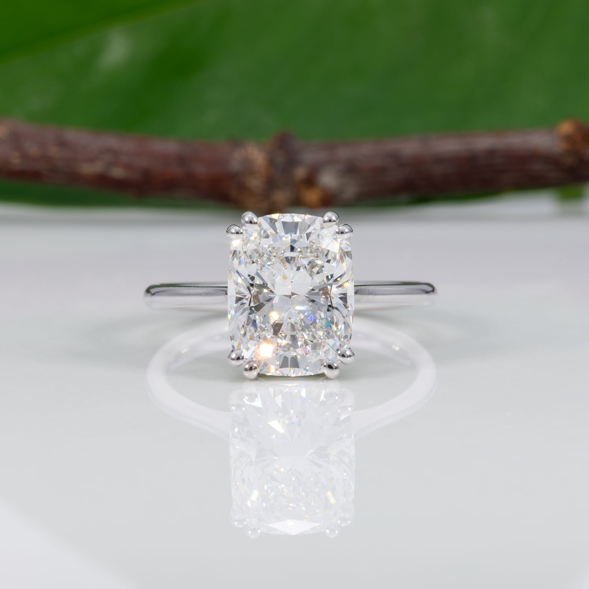 14K white gold lab grown diamond ring