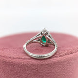 GIA Certified Colombian Emerald Ring w Earth Mined Diamonds in Solid 14K Gold