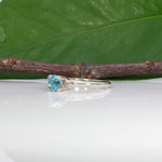 10K white gold blue zircon estate ring