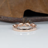 14K rose gold diamond band