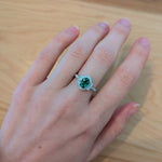 Risha 14K White Gold 1.0cts Tsavorite Diamond Ring | Oval 8x6mm