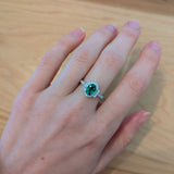 Risha 14K White Gold 1.0cts Tsavorite Diamond Ring | Oval 8x6mm
