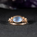 14K rose gold rainbow moonstone ring