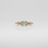14K yellow gold paraiba tourmaline ring