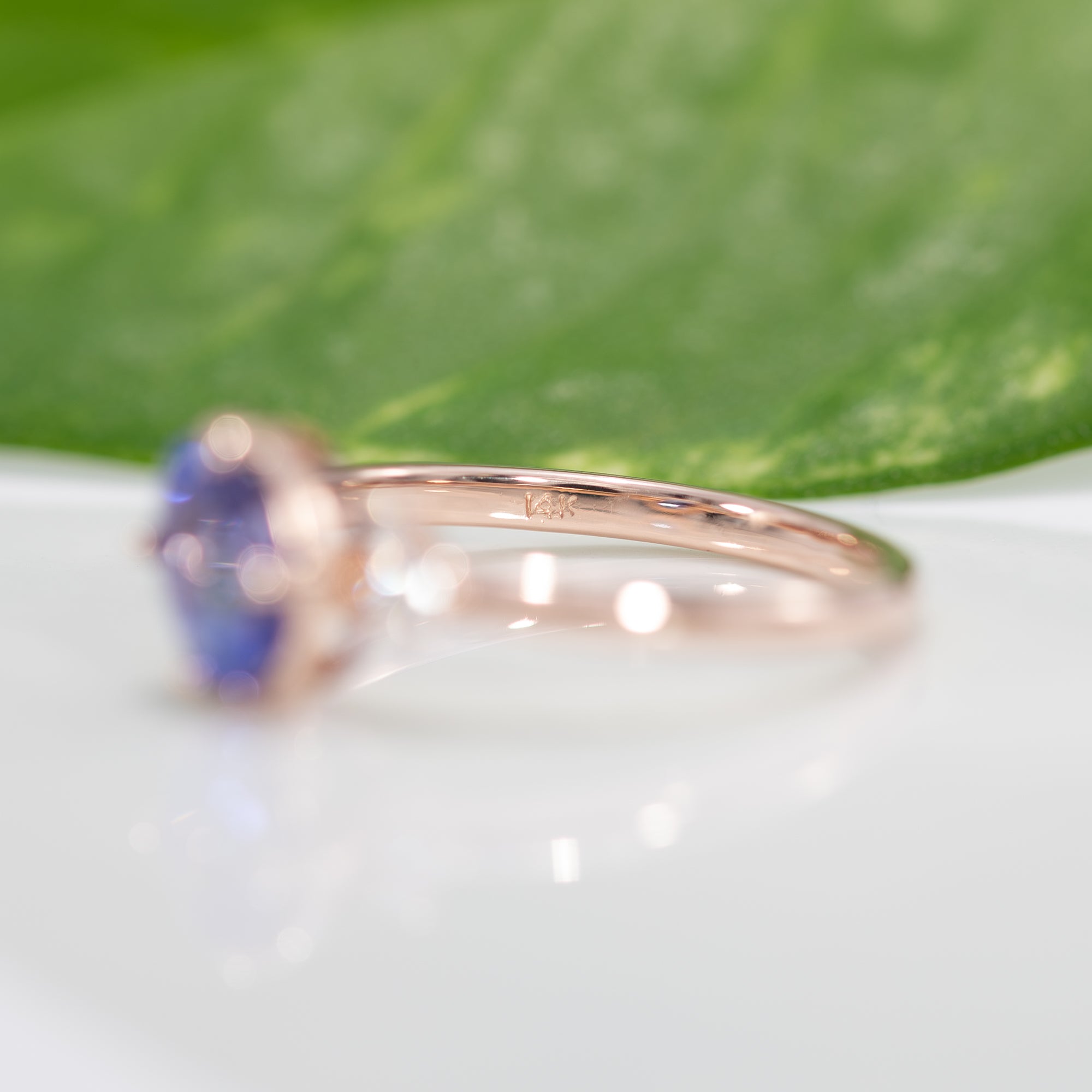 14K rose gold tanzanite ring