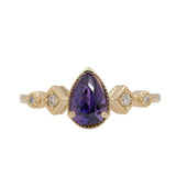 1.1ct Purple Sapphire Ring with Earth-Mined Diamonds in Solid 14K Gold, 7.5x5mm – Timeless Elegance