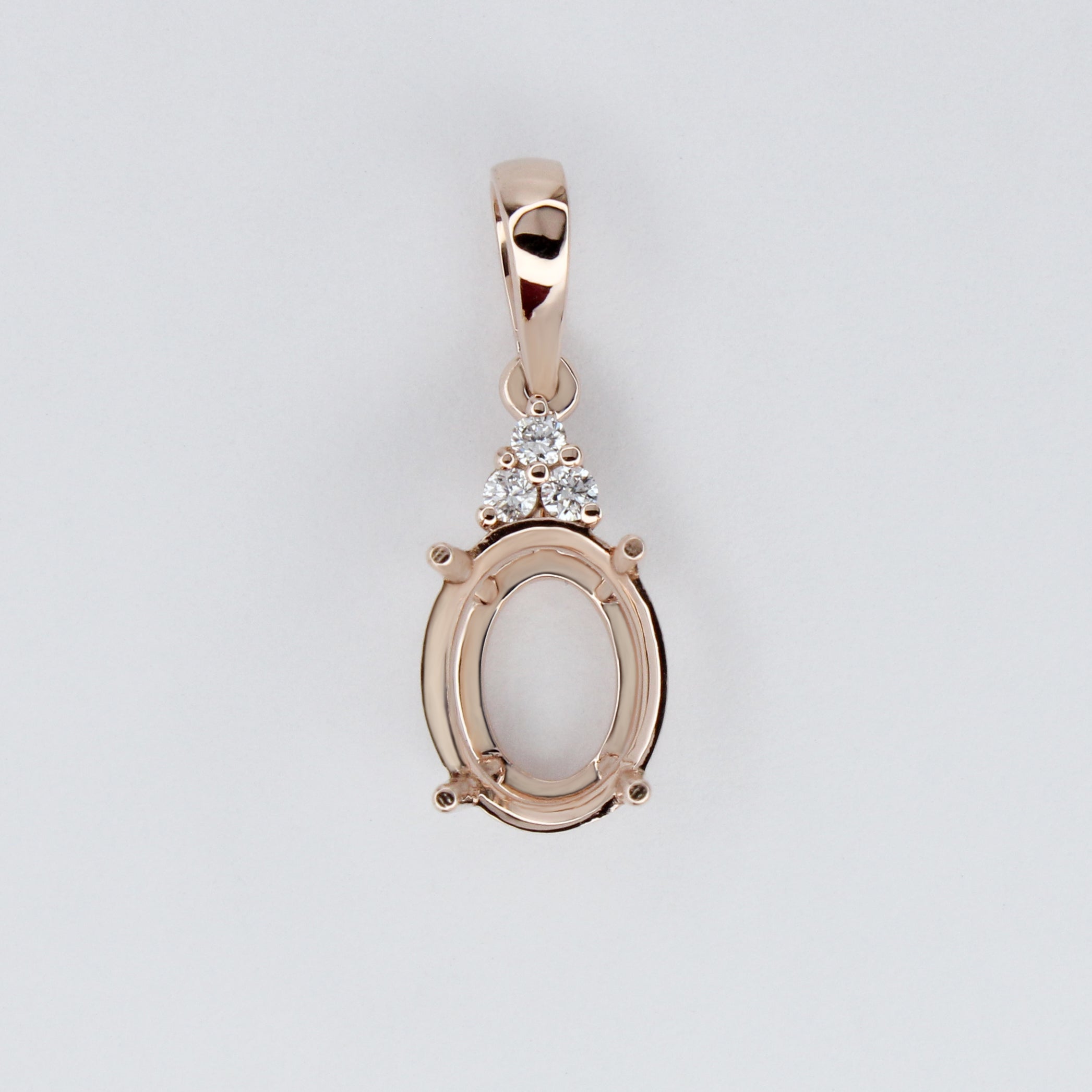 lia 14k gold semi mount diamond pendant 