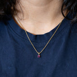 14K yellow gold rhodolite garnet pendant