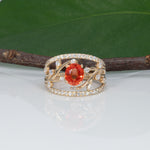 14K yellow gold padparadscha sapphire ring