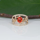 14K yellow gold padparadscha sapphire ring