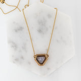 Cara Solid 14K Gold 1.3ct Sapphire Pendant with Chain, Earth Mined Diamonds Halo