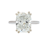 5Ct lab diamond Ring with Sapphire Accent and Lab Diamonds Halo: Solid 14K Gold