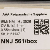 0.55 carat natural Ceylon padparadscha sapphire oval 5.1x4.1mm loose gemstone – view 2