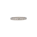 14K white gold natural diamond band ring, minimalist stackable