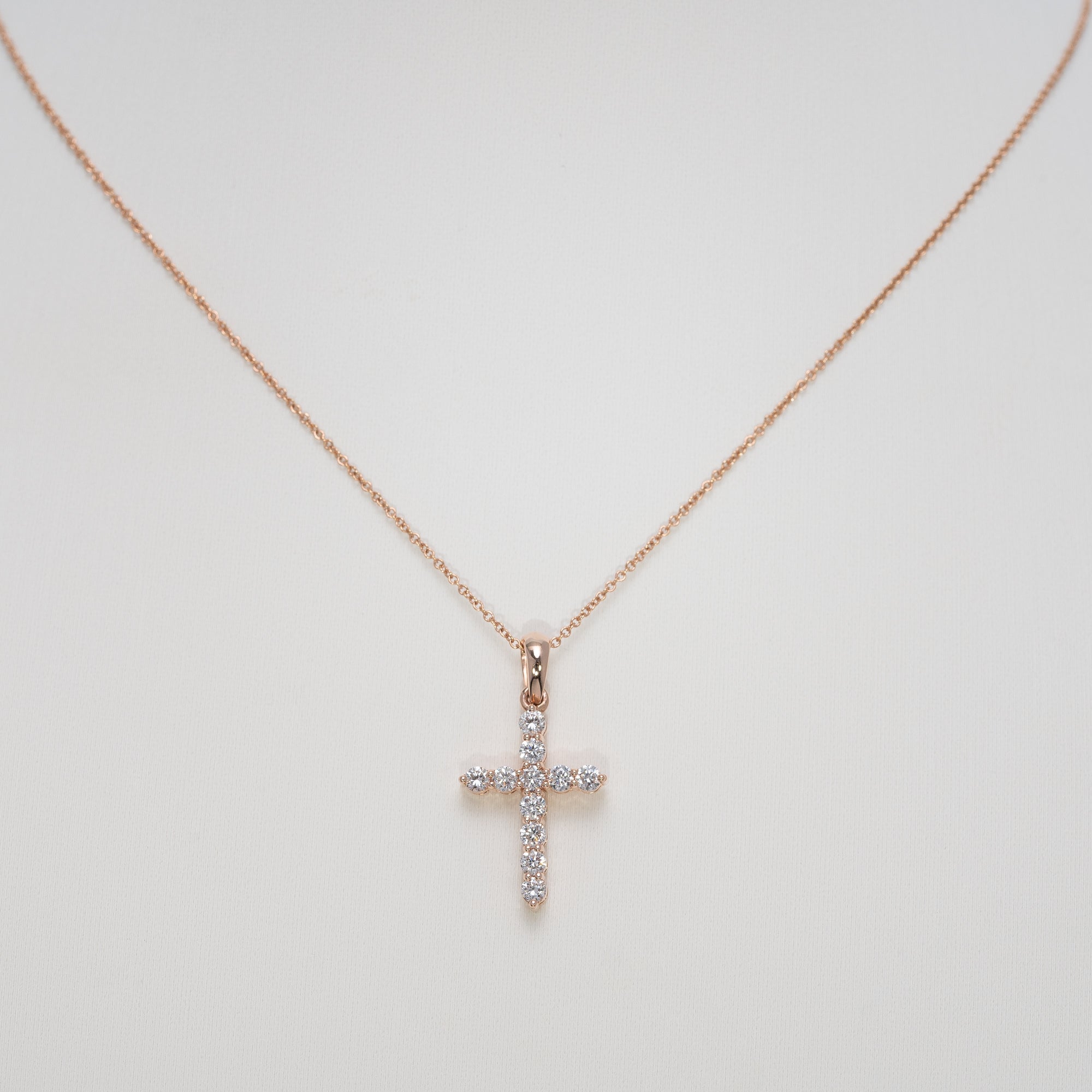 14K Rose Gold Lab Grown Diamond Pendant