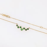 Monika 14K Yellow Gold Tsavorite Garnet Necklace | Attached Chain