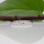 14K white gold natural diamond band ring, minimalist stackable
