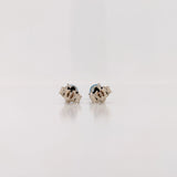 Aquamarine Round Martini Solitaire Stud Earrings