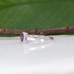 14K white gold purple spinel ring with purple sapphire accents