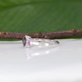 14K white gold purple spinel ring with purple sapphire accents