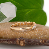 Marquise and Round Diamond Band in Solid 14k White, Yellow or Rose Gold