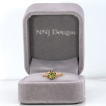 10K yellow gold demantoid garnet estate ring