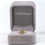 10K yellow gold demantoid garnet estate ring
