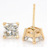 Vera Golden Glow Lab Diamond Stud Earrings: 14k Solid Gold, Round 5.5mm