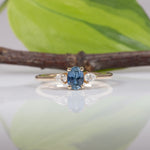 14K yellow gold montana sapphire ring