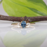 14K yellow gold montana sapphire ring