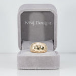 14K yellow gold wide comfort-fit estate band