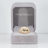 14K yellow gold wide comfort-fit estate band