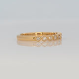 Diamond Band with Milgrain Detailing in Solid 14K Gold – Round Minimalist Fine Jewelry Wedding Band