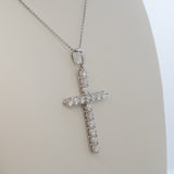 14K white gold lab grown diamond pendant with diamond accents