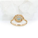 Kylani Solid 14k Gold Aquamarine Ring with Natural Diamonds Accents, 9x7mm