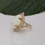 14K yellow gold ethiopian opal ring