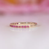 Vola | Ruby Band Ring with 16 Rubies in Solid 14K Yellow Gold – Colorful Gemstone Band