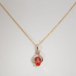 14K yellow gold padparadscha sapphire pendant