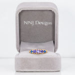 18K yellow gold estate ring with blue and purple sapphires