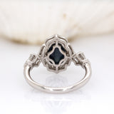 Kaya 14K White Gold Star Sapphire and Diamond Ring | 9x7mm