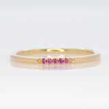 Minimalist Pink Sapphire Ring Band in Solid 14K Gold Jewelry | Thin Stackable Gemstone Ring