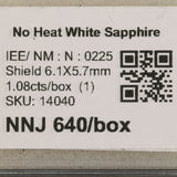 1.08 carat natural Ceylon white sapphire shield cut 6.1x5.7mm loose gemstone – view 2