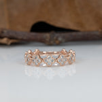 14K rose gold diamond band