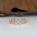 14K rose gold diamond band